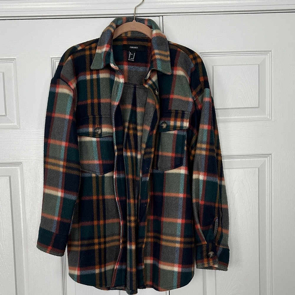 Forever 21 Multicolor Plaid Button Down Shirt